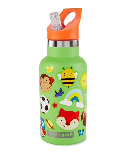 Skip Hop Spark Style Green Stainless Steel Kids Straw Bottle – 350ml