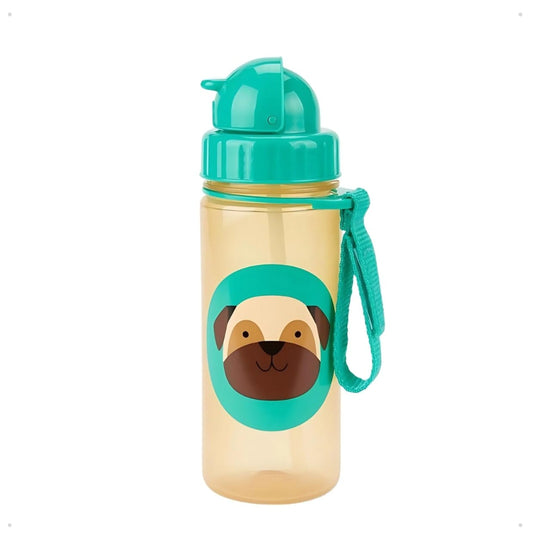 Skip Hop Zoo Dog Straw Bottle – 390ml BPA-Free Kids Water Bottle