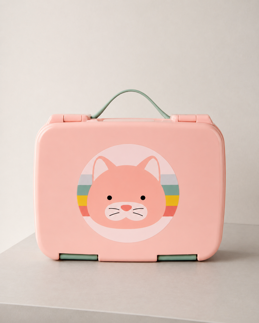 Skip Hop Zoo Cat Bento Lunch Box – 4 Compartment Kids School Lunch Box 700ml