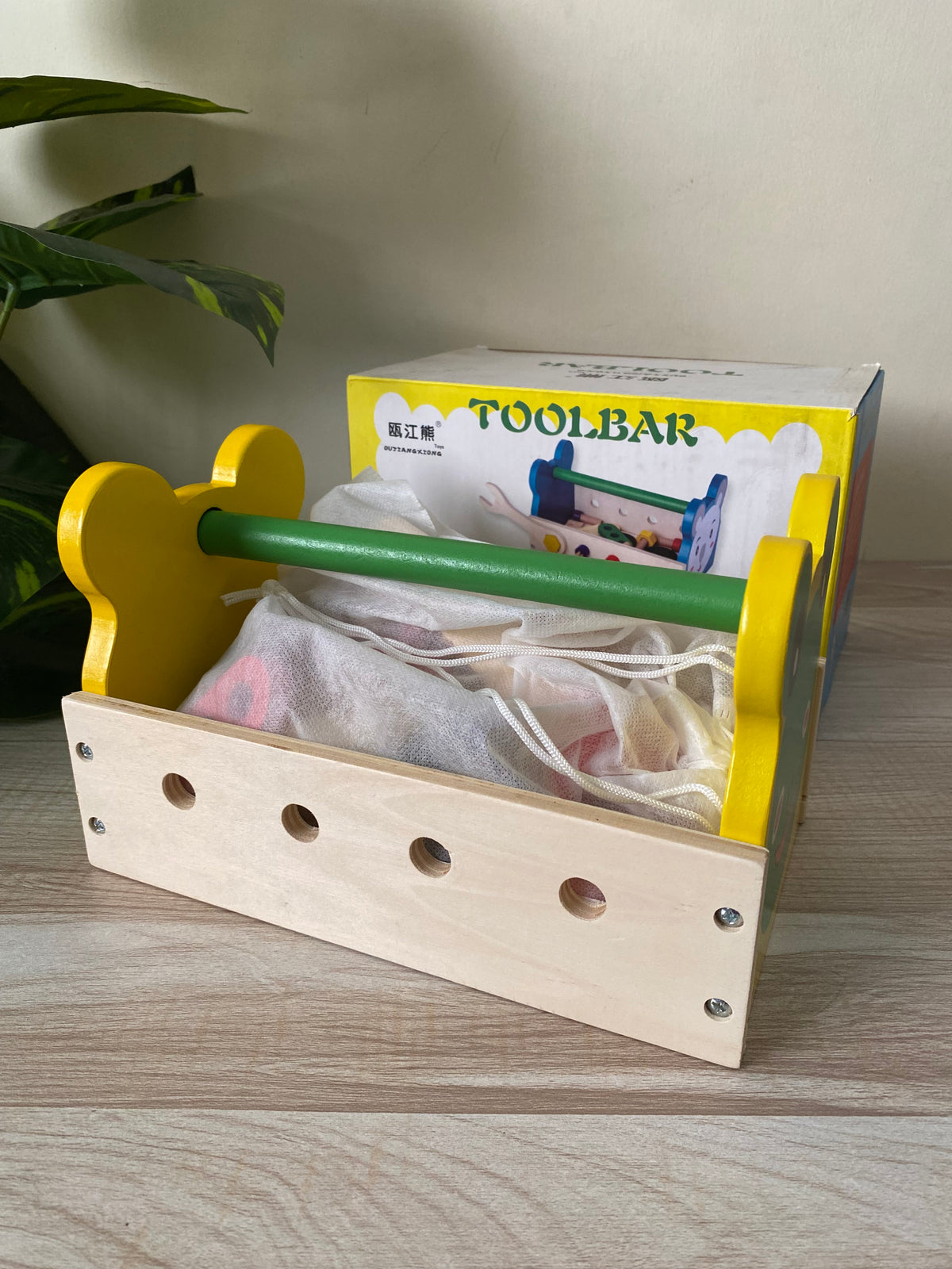 Wooden Tool Set for Kids – Pretend Play Construction Toy