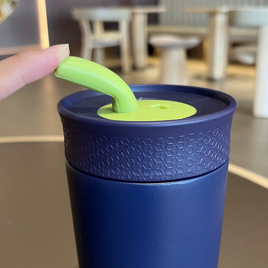 Kids Straw Tumbler 360ml | Insulated Stainless Steel | Spill & Leak-Proof | Blueberry Lime