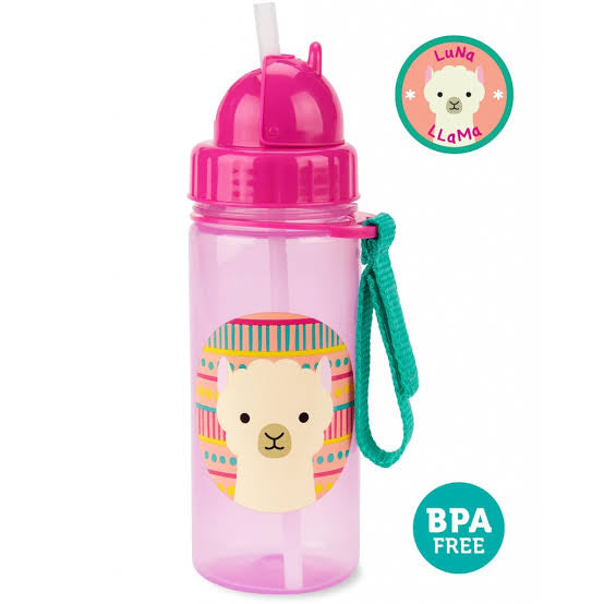 Skip Hop Zoo Llama Straw Bottle – 355ml BPA-Free Kids Water Bottle