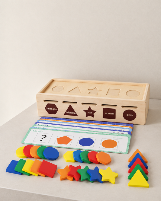 Wooden Colors And Shape Sorting Box