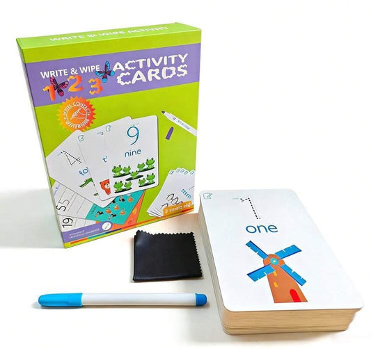 123 Write & Wipe Activity Flash Cards for Kids
