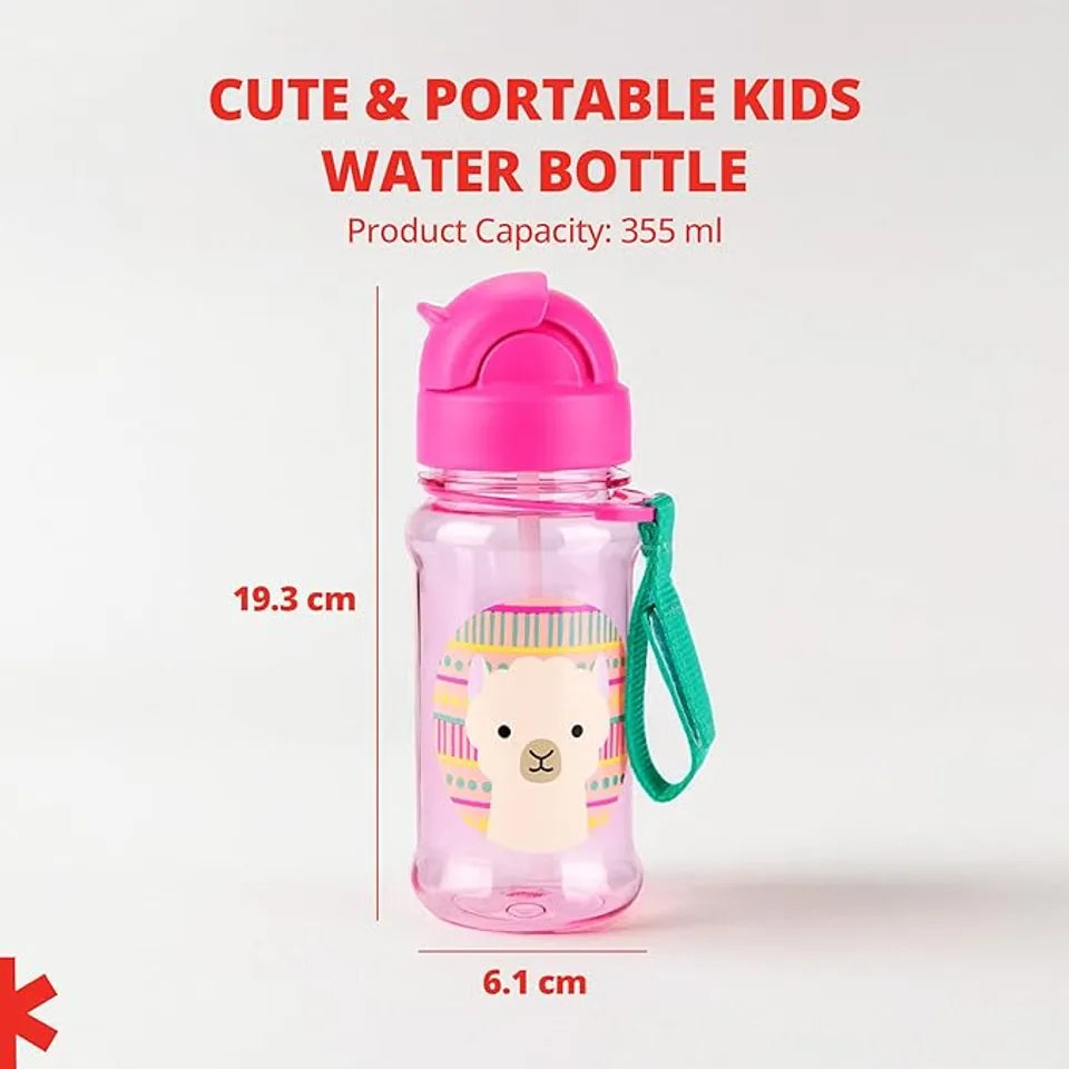 Skip Hop Zoo Llama Straw Bottle – 355ml BPA-Free Kids Water Bottle