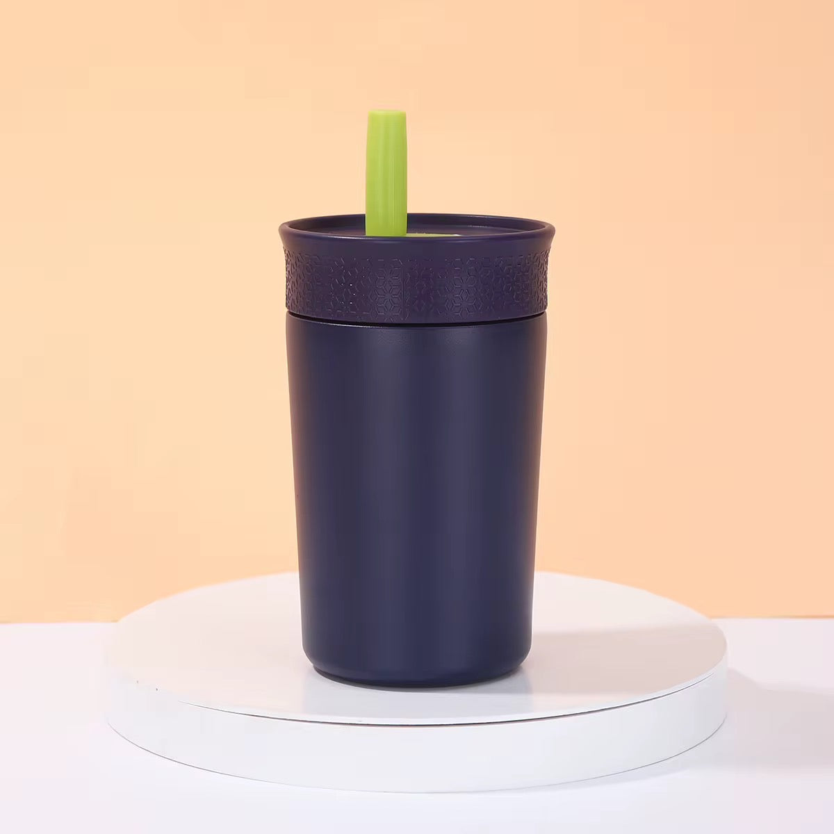 Kids Straw Tumbler 360ml | Insulated Stainless Steel | Spill & Leak-Proof | Blueberry Lime