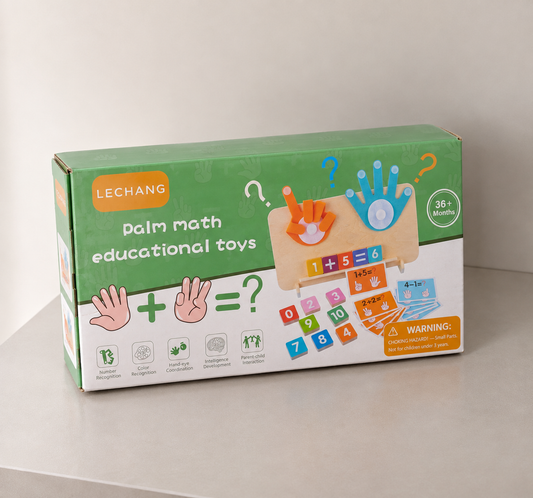 Wooden Finger Counting Math game for Kids – palm maths educational toy