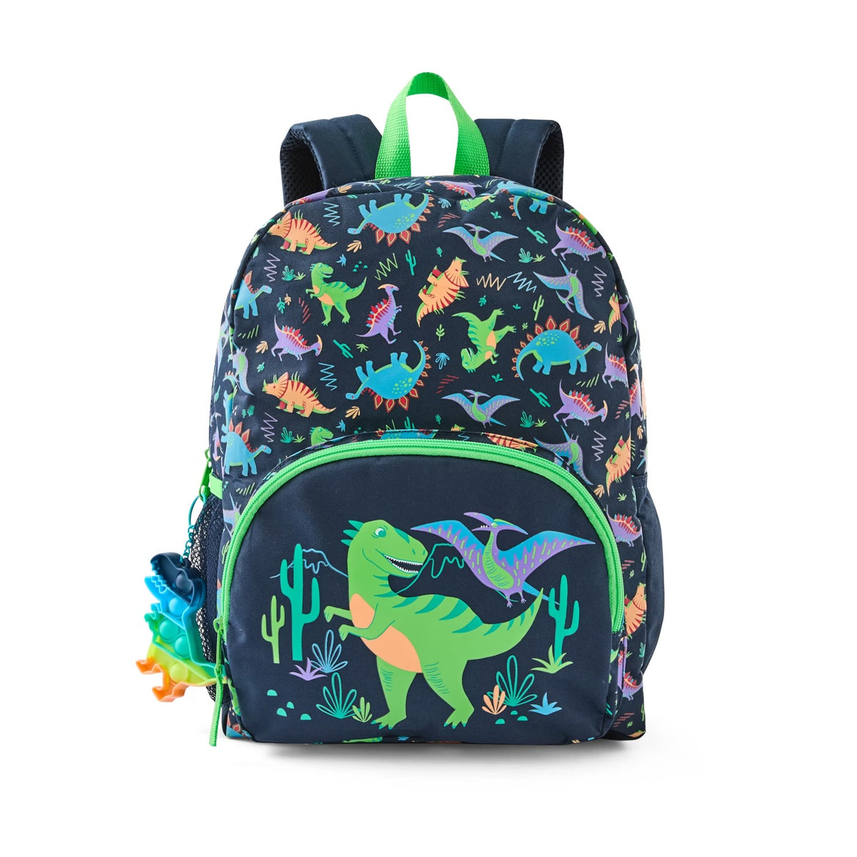 Anko Dinosaur Kids School Backpack 37cm with Pop-It Keychain