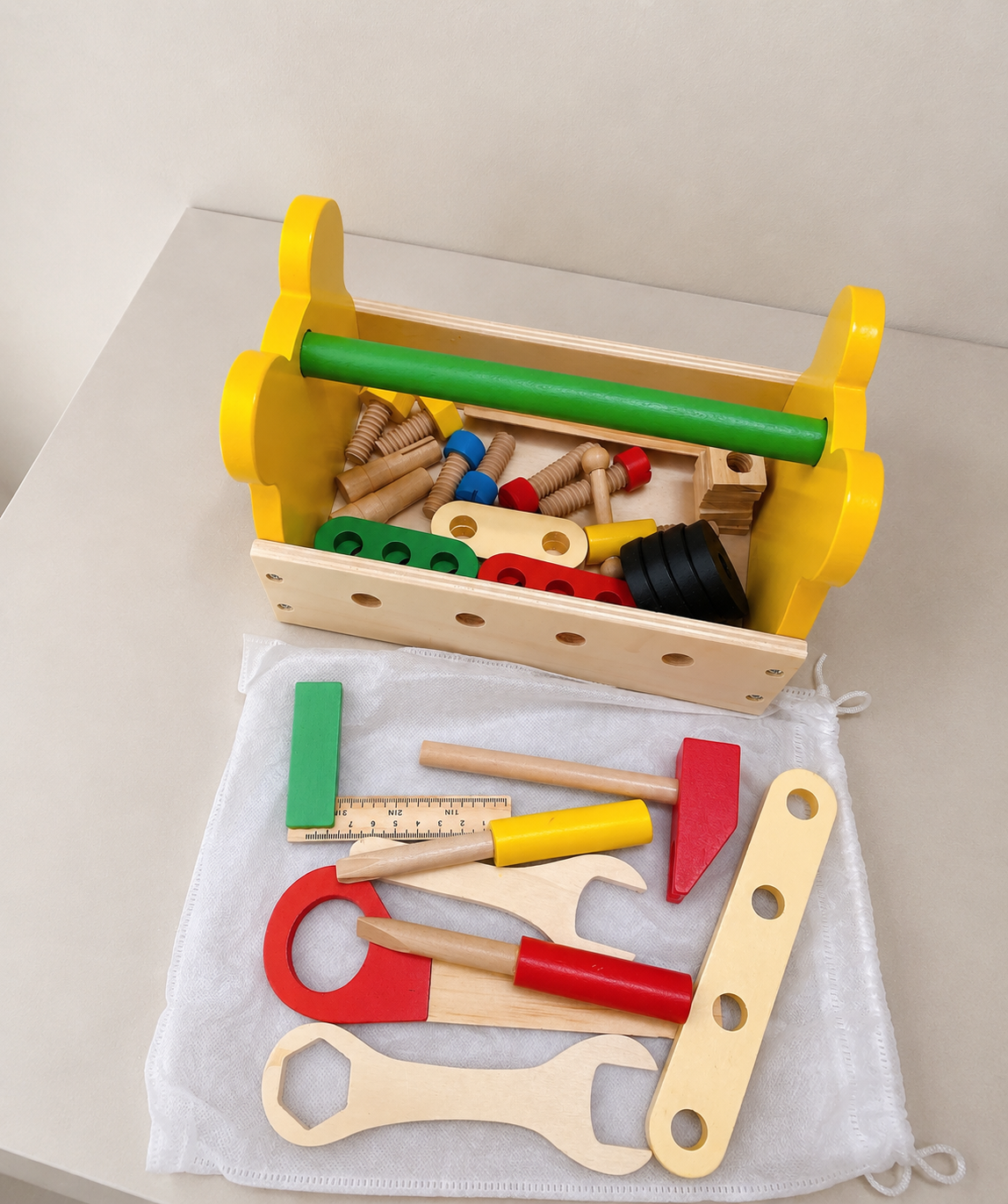 Wooden Tool Set for Kids – Pretend Play Construction Toy