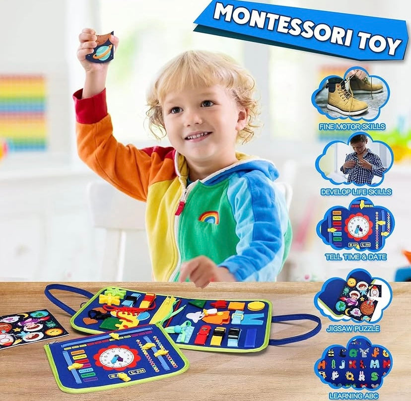 Montessori Busy Book for Kids – Life Skills & Early Learning Activity Toy