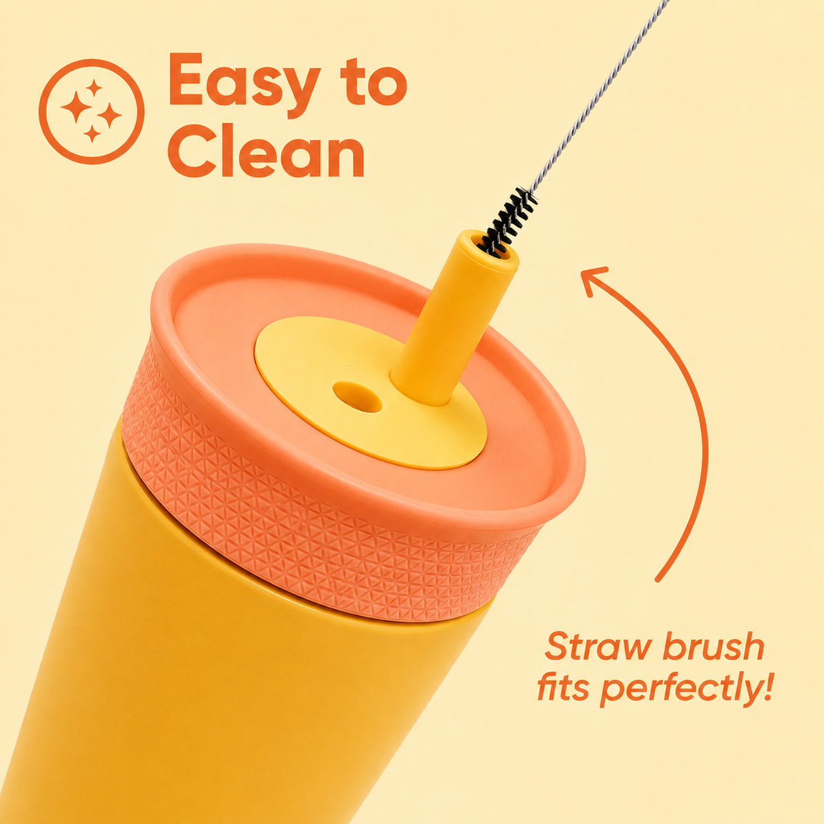 Kids Straw Tumbler 360ml | Insulated Stainless Steel | Spill & Leak-Proof | Sunset Mango