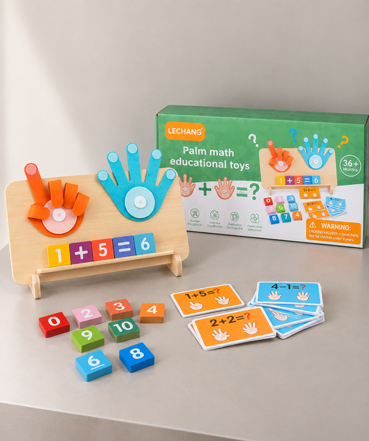 Wooden Finger Counting Math game for Kids – palm maths educational toy