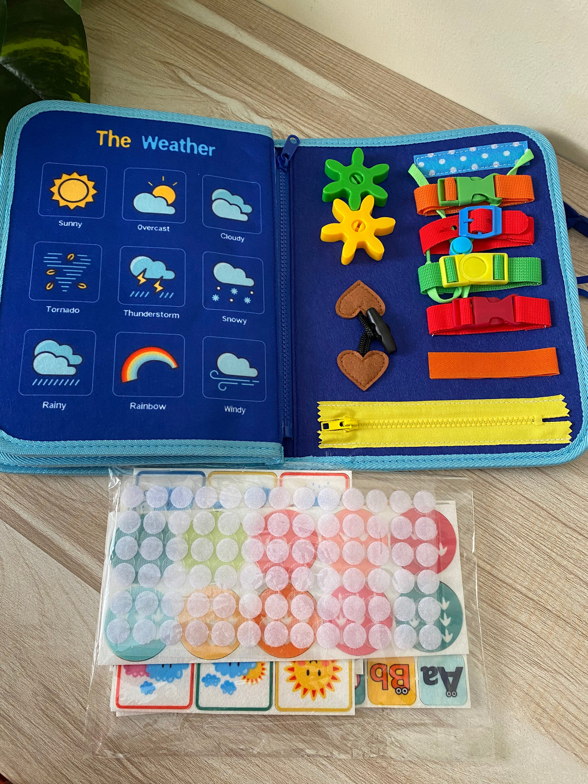 8-Page Montessori Felt Busy Book for Kids – Interactive Quiet Book & Early Learning Activity Toy