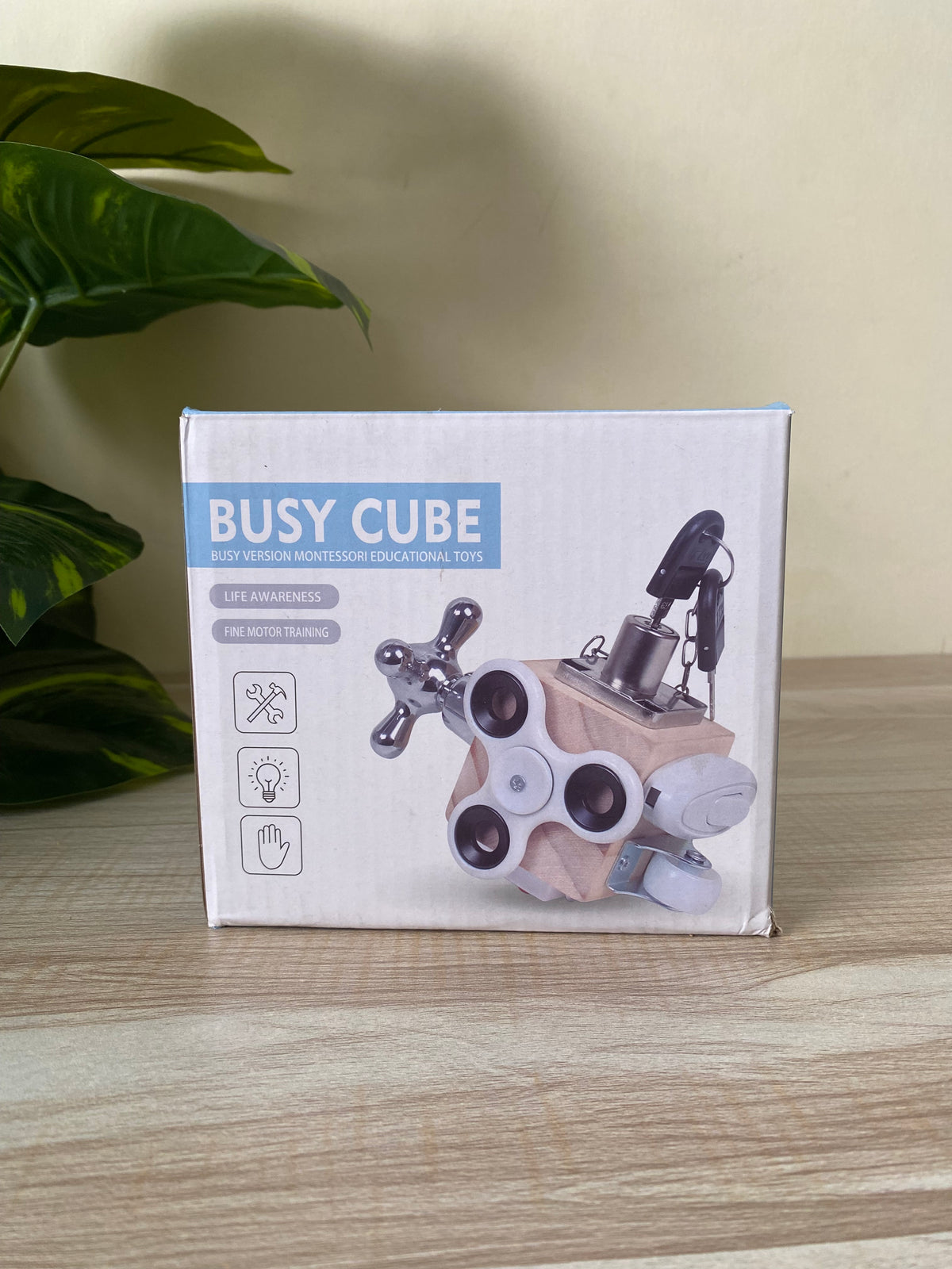 7-in-1 Wooden Montessori Busy Cube – Sensory & Fine Motor Skills Activity Toy
