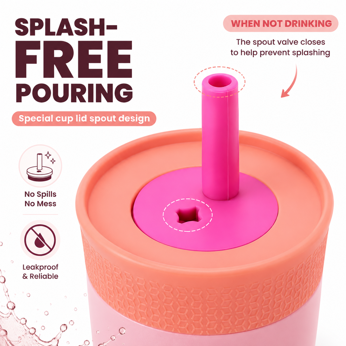Kids Straw Tumbler 360ml | Insulated Stainless Steel | Spill & Leak-Proof | Blush Bloom
