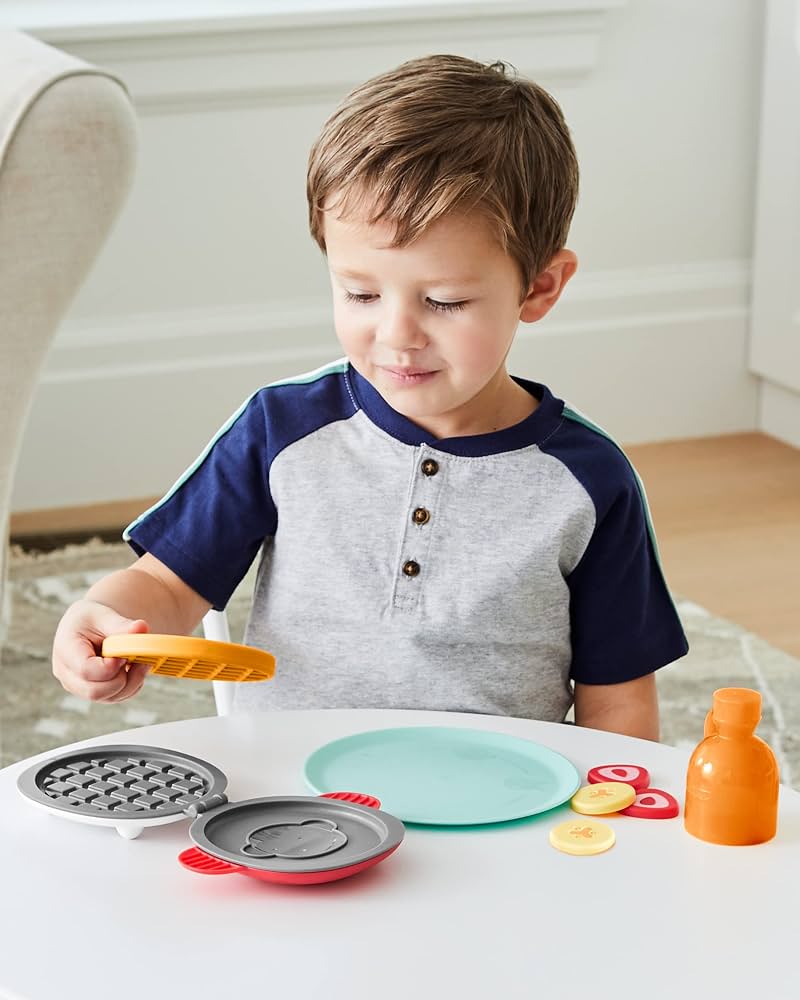 Skip Hop Zoo Waffle-y Fun Set – 8-Piece Pretend Play Waffle Toy for Kids 2+