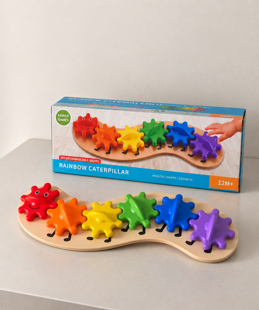 Rainbow Caterpillar Rotating Gear Toy