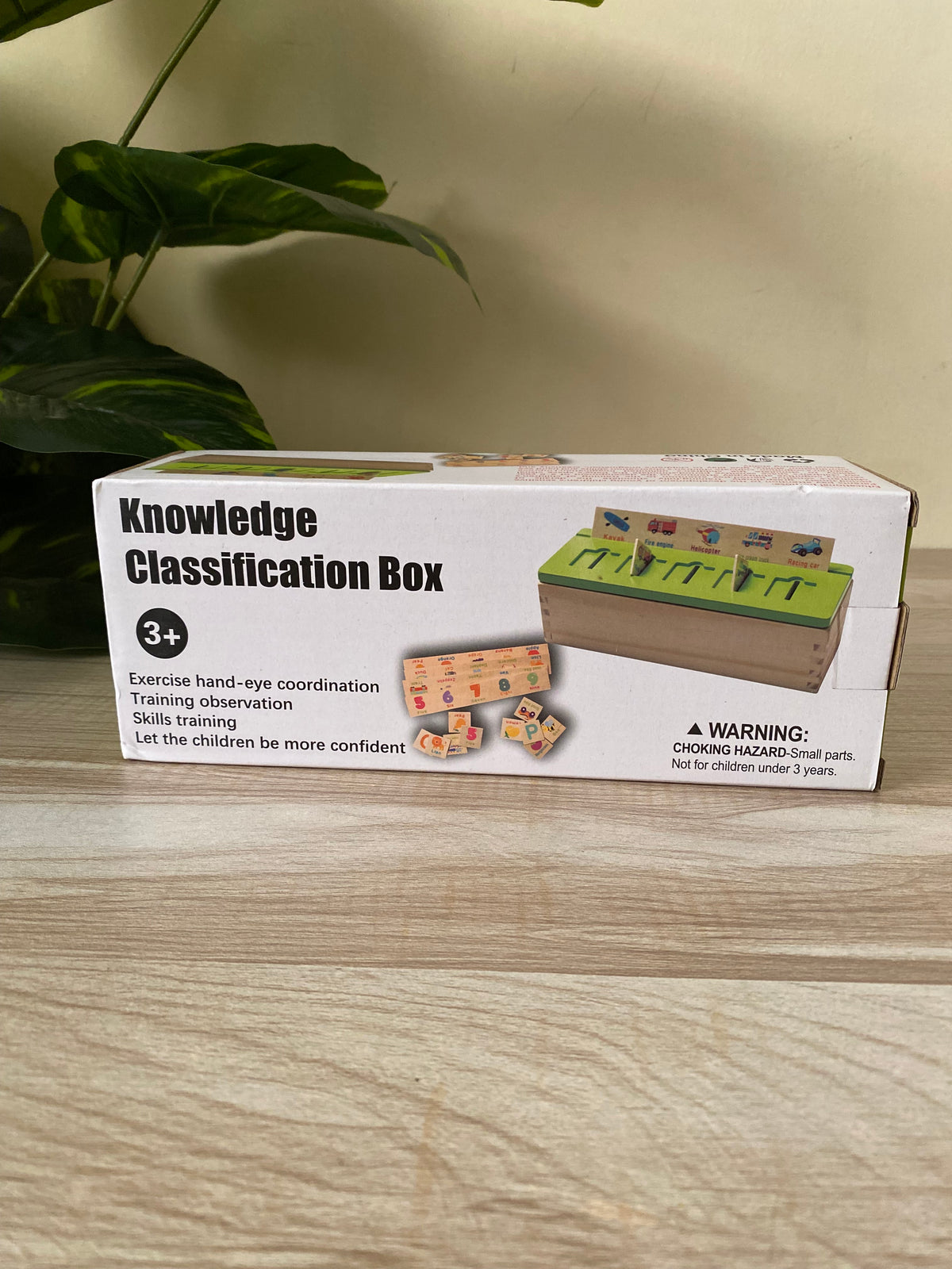 Montessori Wooden Knowledge Classification Box – Alphabet, Numbers & Matching Learning Toy