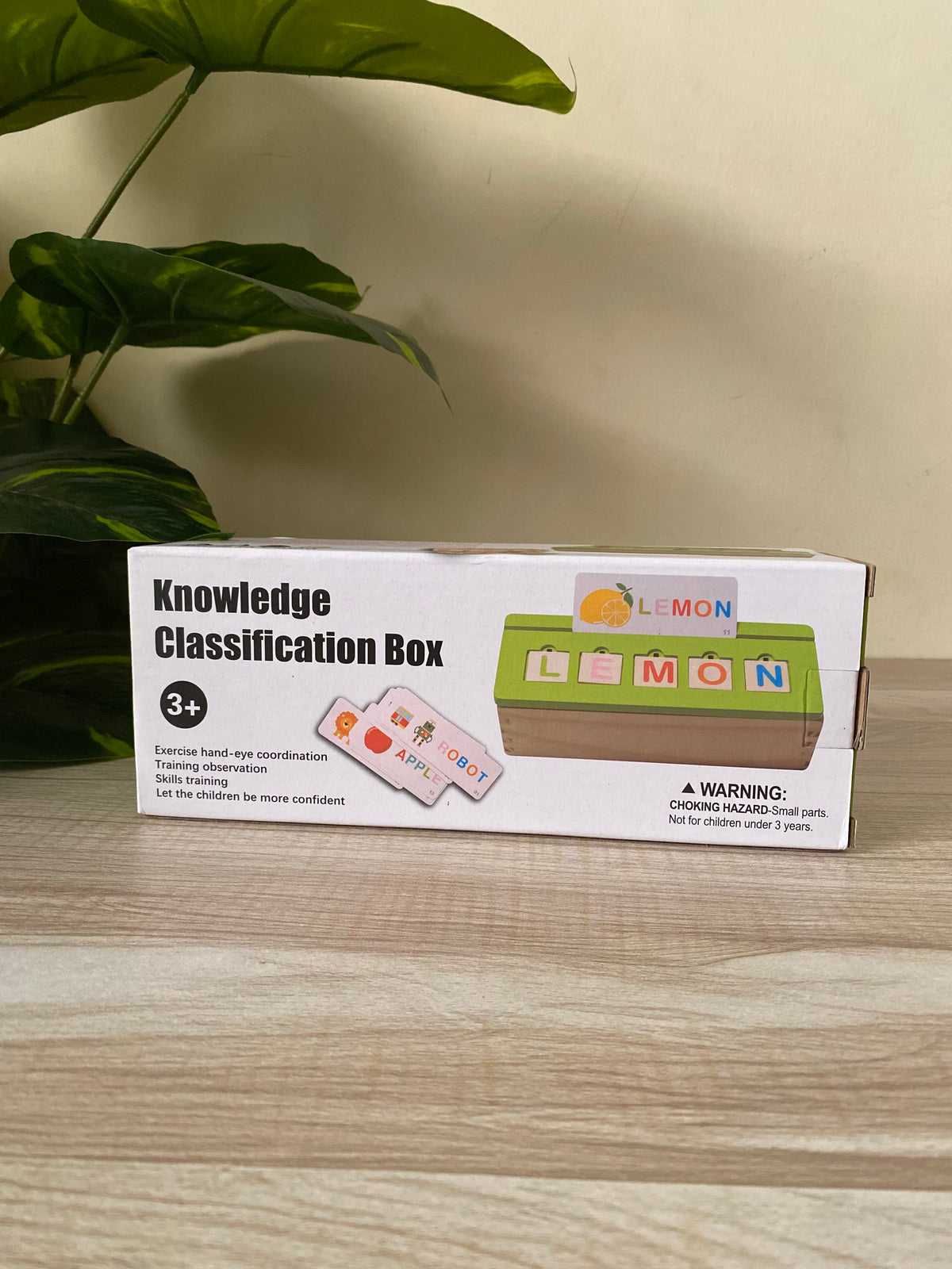 Montessori Wooden Knowledge Classification Box – Alphabet, Numbers & Matching Learning Toy