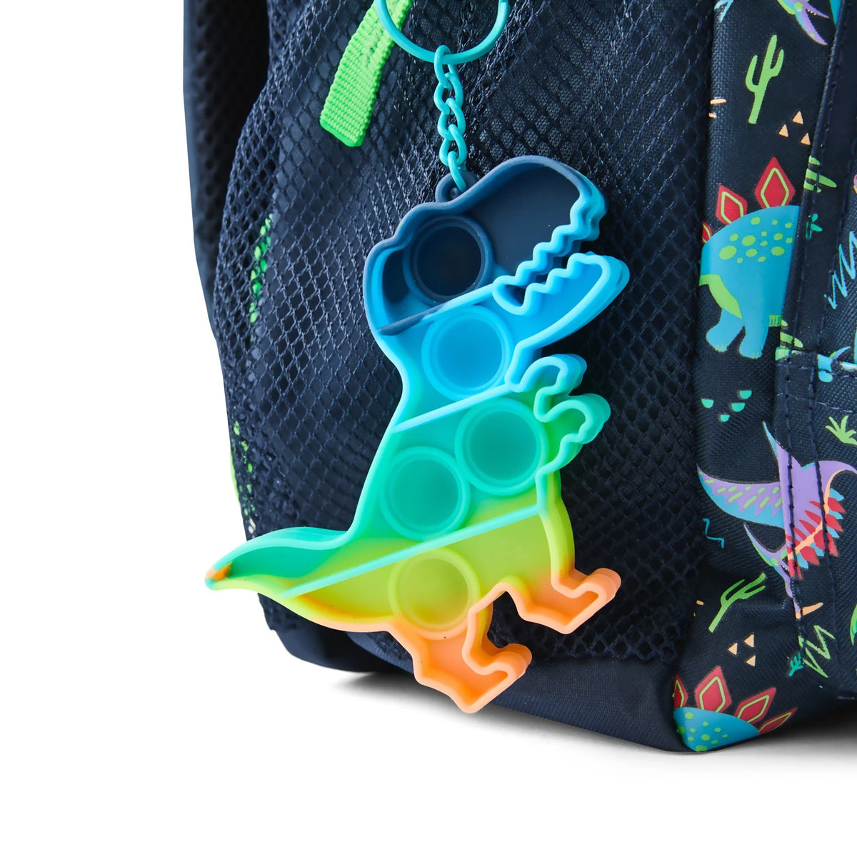 Anko Dinosaur Kids School Backpack 37cm with Pop-It Keychain