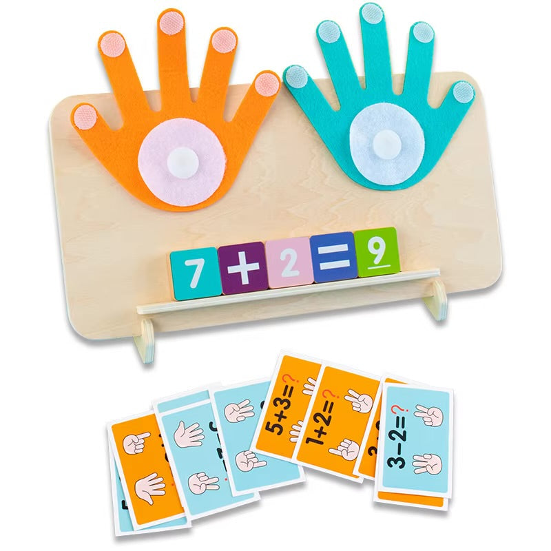 Wooden Finger Counting Math game for Kids – palm maths educational toy