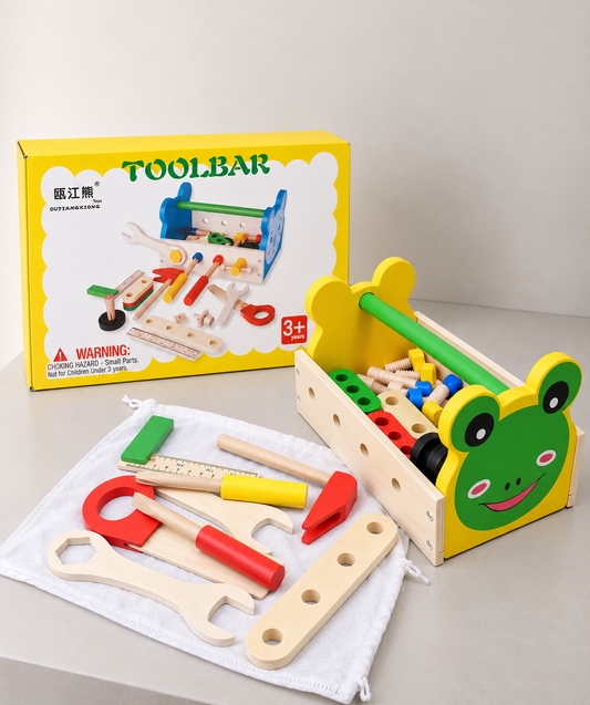 Wooden Tool Set for Kids – Pretend Play Construction Toy