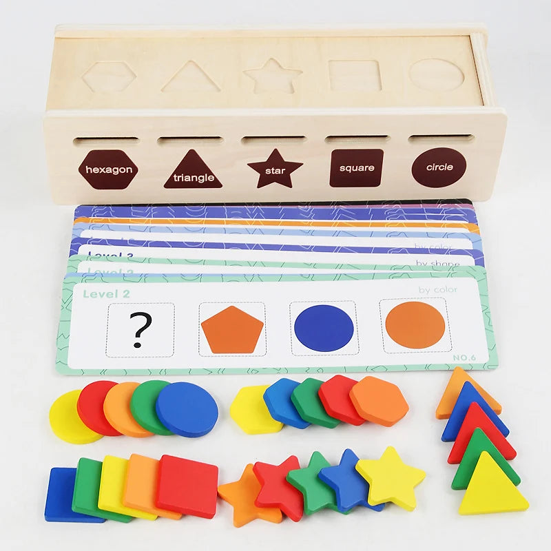 Wooden Colors And Shape Sorting Box