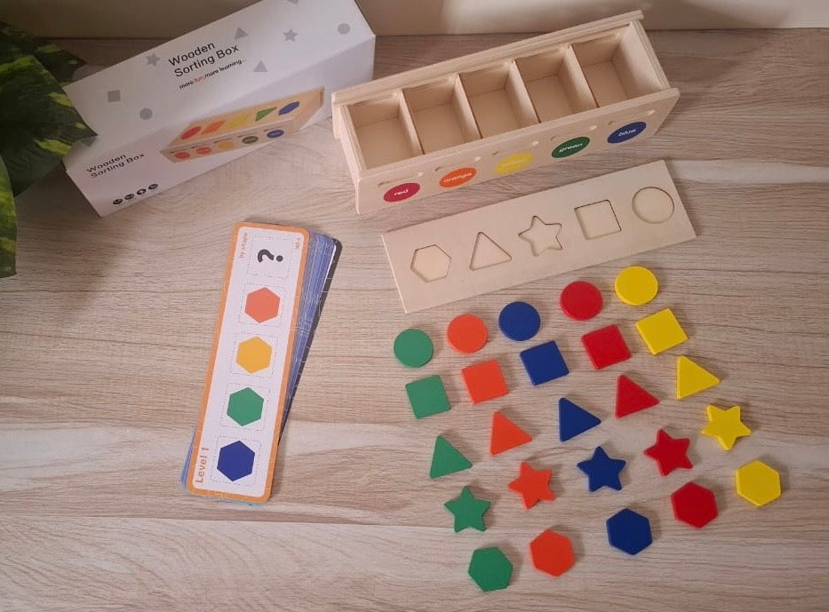 Wooden Colors And Shape Sorting Box