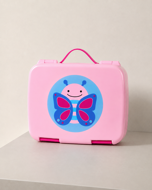 Skip Hop Zoo Butterfly Bento Lunch Box – 4 Compartment Kids School Lunch Box 700ml