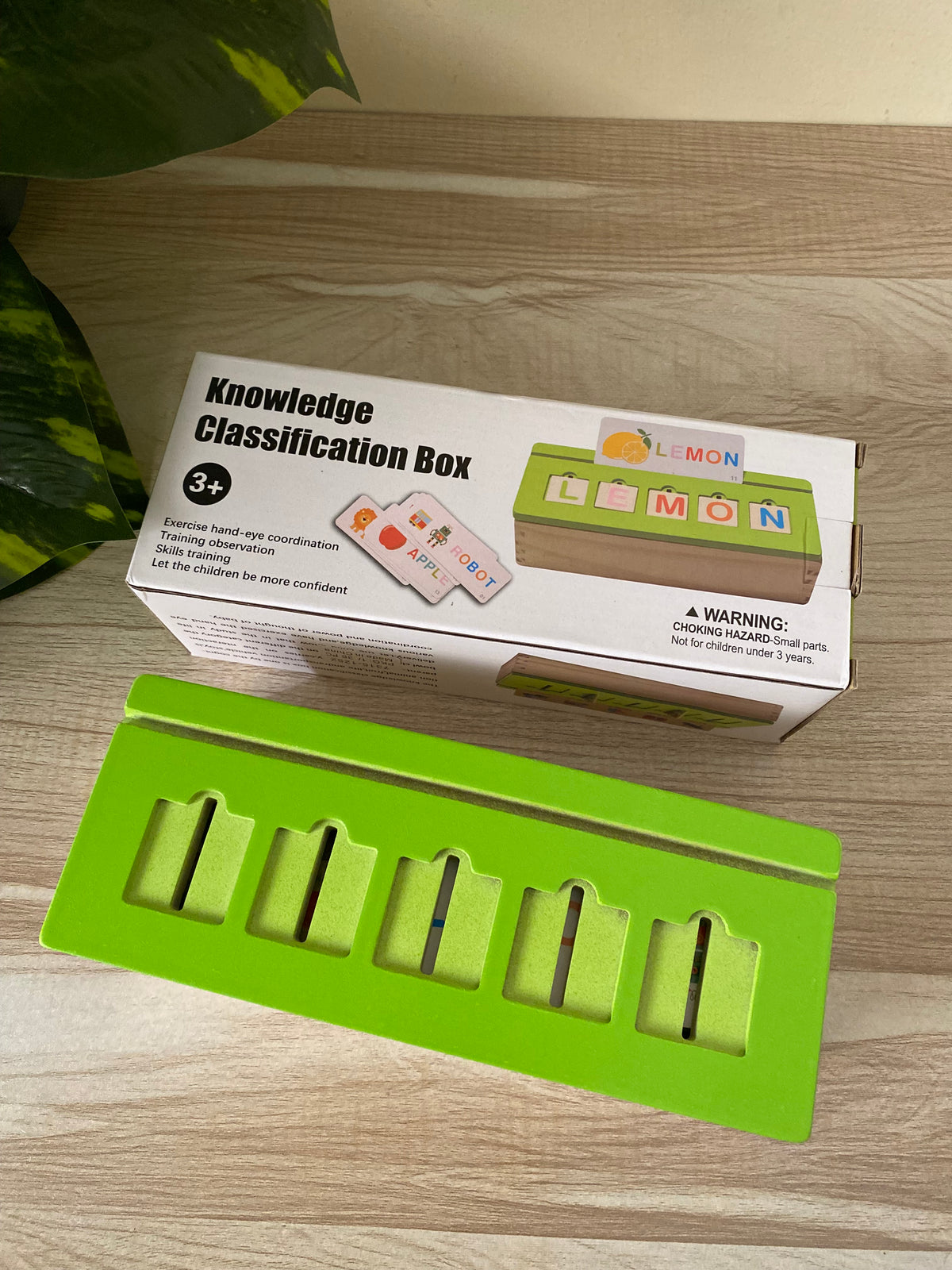 Montessori Wooden Knowledge Classification Box – Alphabet, Numbers & Matching Learning Toy