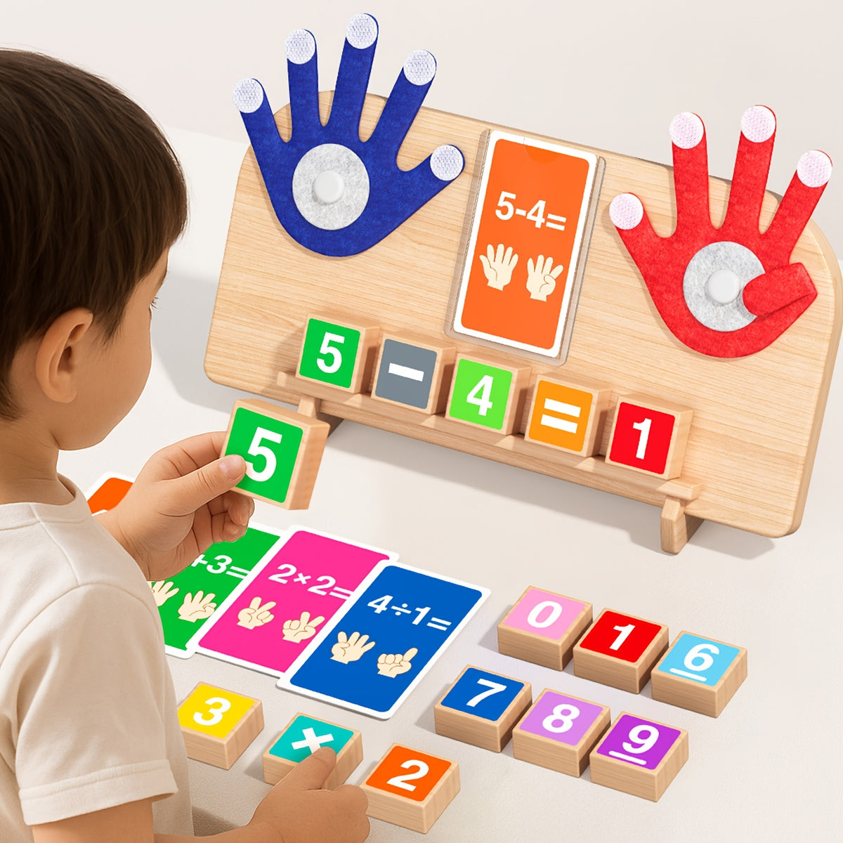 Finger arithmetic math learning game