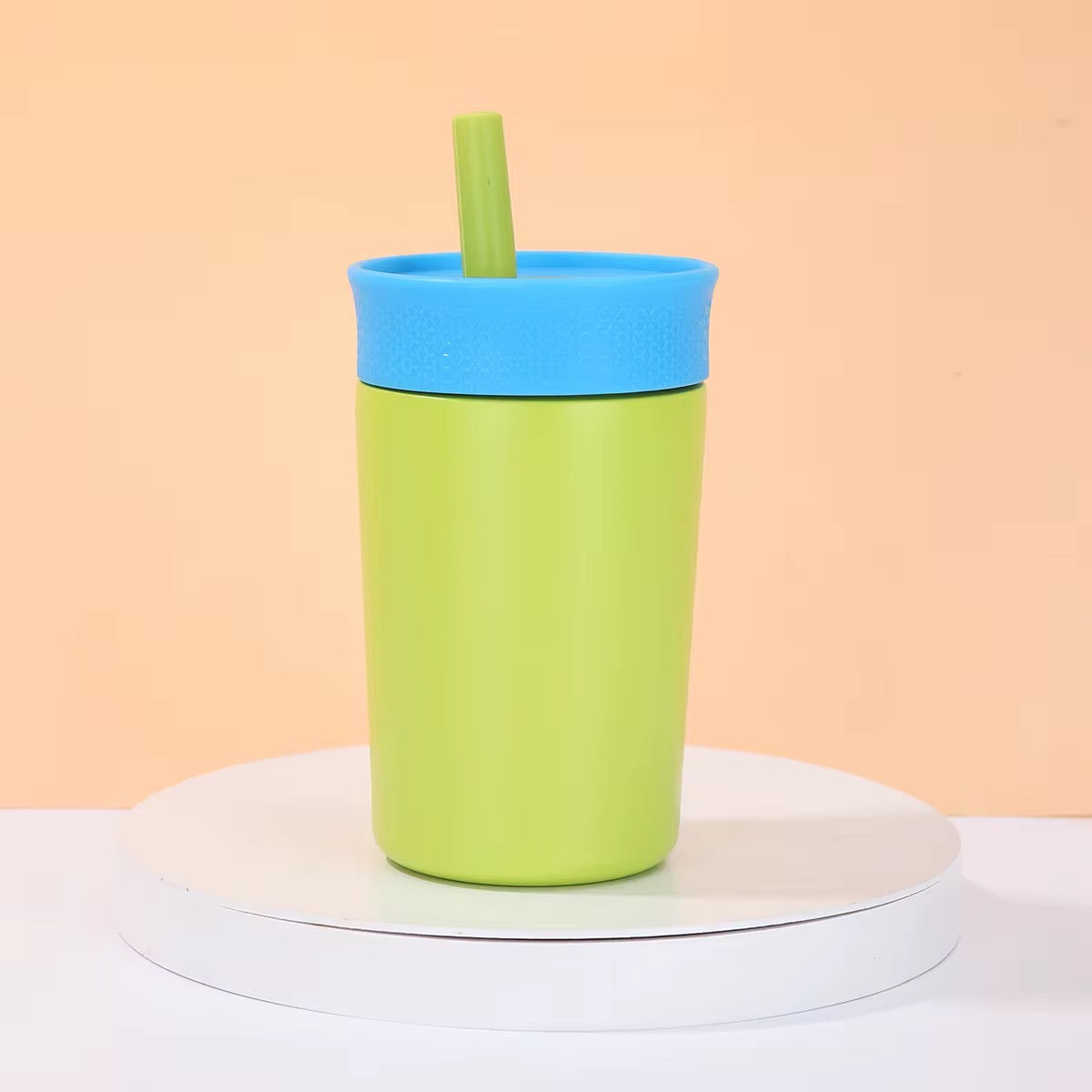 Kids Straw Tumbler 360ml | Insulated Stainless Steel | Spill & Leak-Proof | Tropical Splash