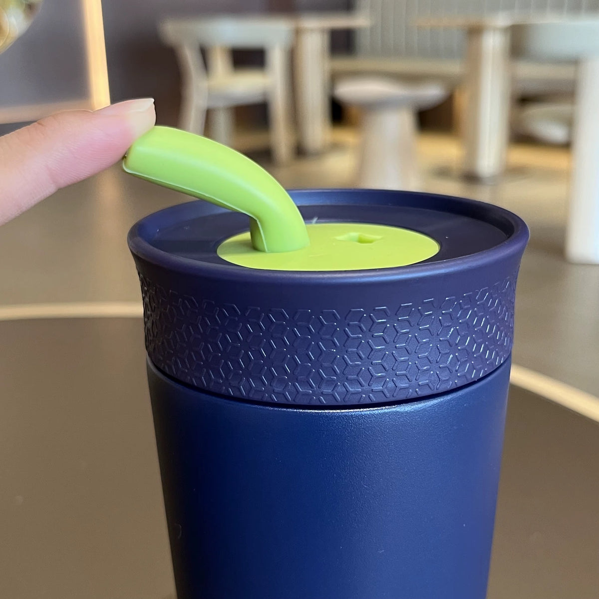 Kids Straw Tumbler 360ml | Insulated Stainless Steel | Spill & Leak-Proof | Blueberry Lime