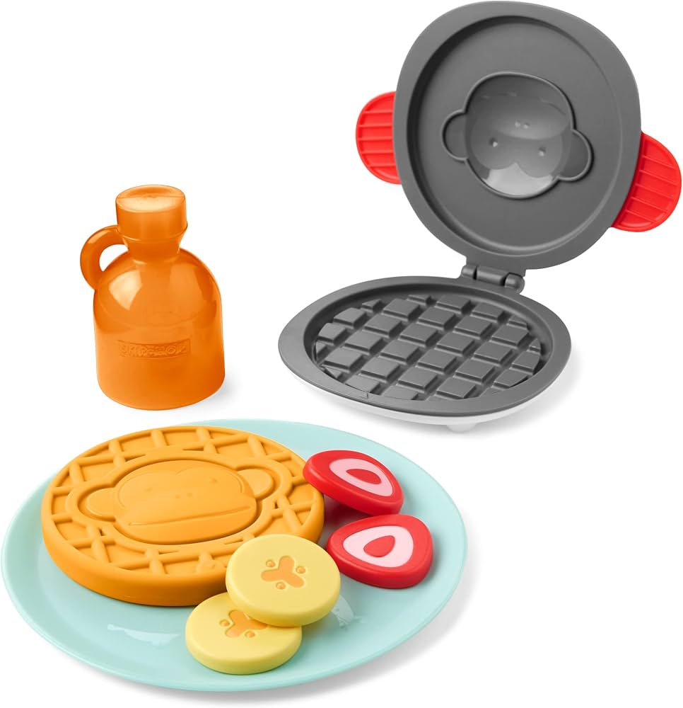 Skip Hop Zoo Waffle-y Fun Set – 8-Piece Pretend Play Waffle Toy for Kids 2+