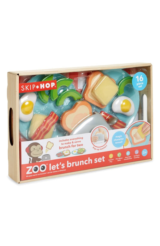 Skip Hop Zoo Let’s Brunch Set – 16-Piece Pretend Play Food Toy for Kids