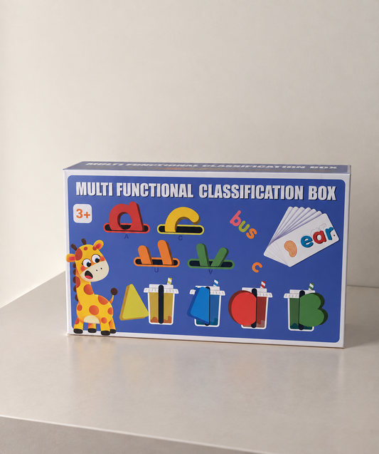 Multifunctional classification box - colors sorting, Alphabet, Word & Color Matching Learning Box