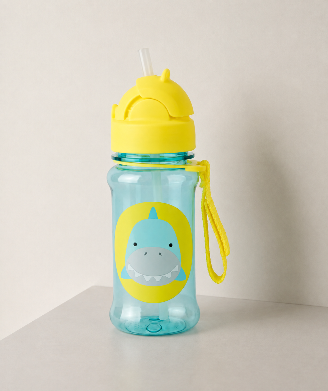 Skip Hop Shark Kids Straw Sipper Bottle 390ml with Carry Strap