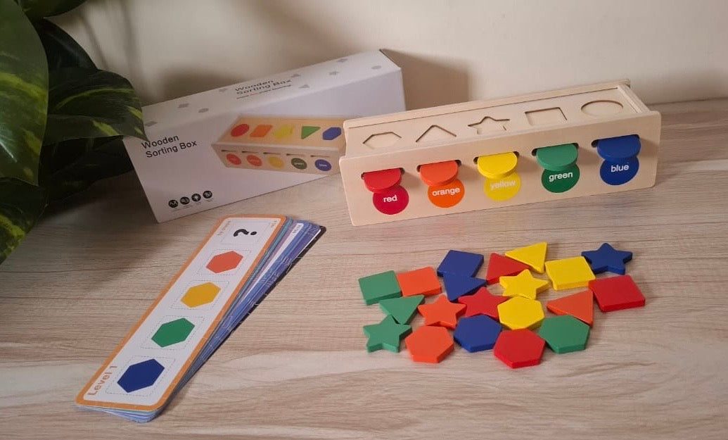 Wooden Colors And Shape Sorting Box