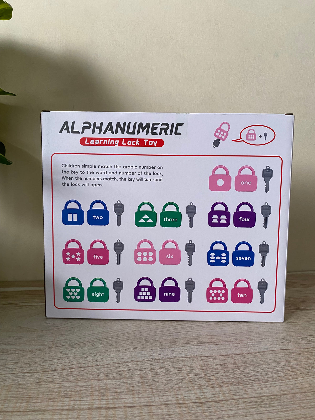 Alphanumeric Learning Lock & Key Matching Toy