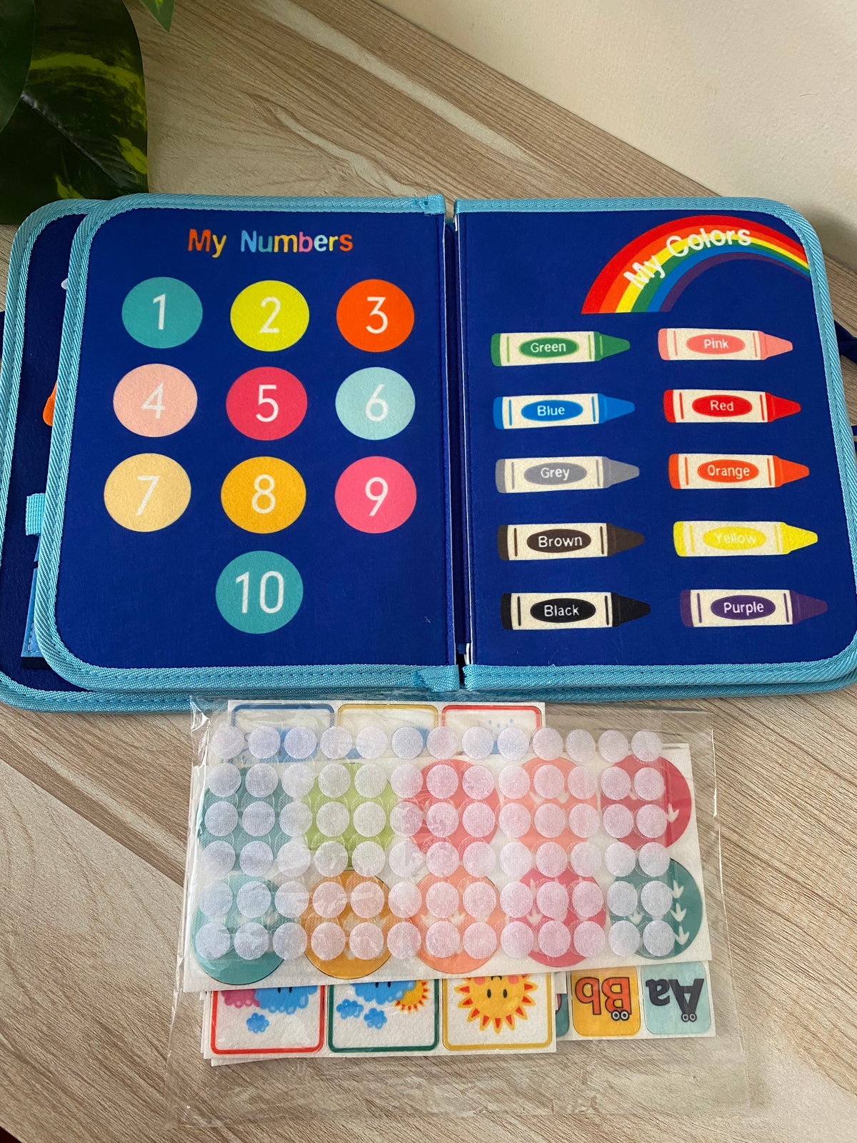 8-Page Montessori Felt Busy Book for Kids – Interactive Quiet Book & Early Learning Activity Toy