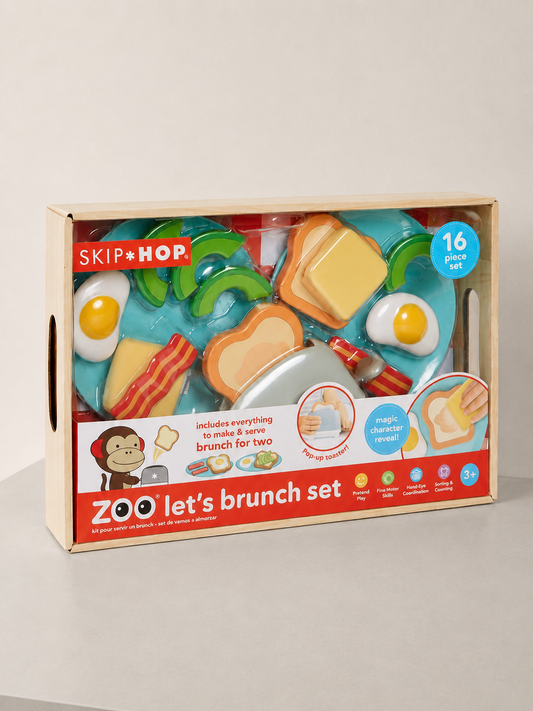 Skip Hop Zoo Let’s Brunch Set – 16-Piece Pretend Play Food Toy for Kids