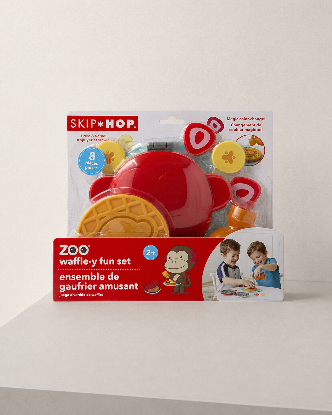 Skip Hop Zoo Waffle-y Fun Set – 8-Piece Pretend Play Waffle Toy for Kids 2+
