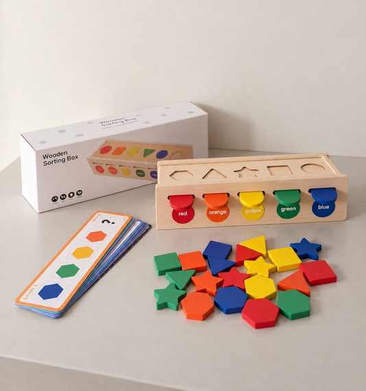 Wooden Colors And Shape Sorting Box