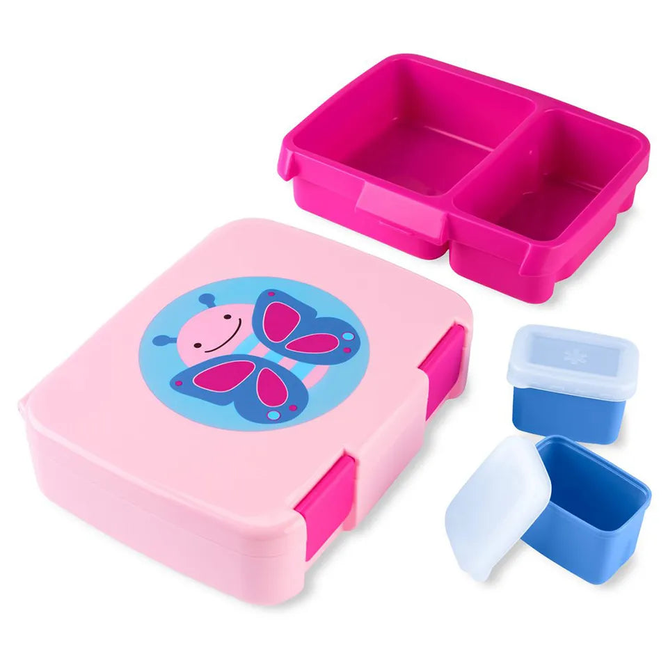 Skip Hop Zoo Butterfly Bento Lunch Box – 4 Compartment Kids School Lunch Box 700ml