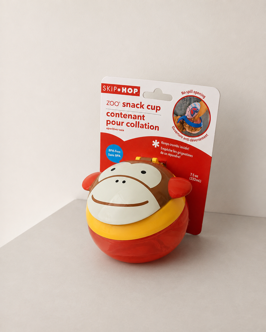 Skip Hop Zoo Monkey No-Spill Snack Cup – 222ml Toddler Snack Container