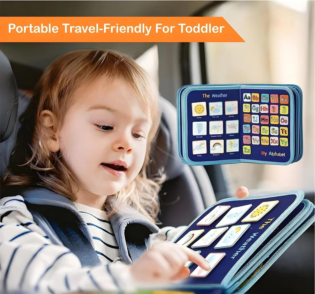 8-Page Montessori Felt Busy Book for Kids – Interactive Quiet Book & Early Learning Activity Toy