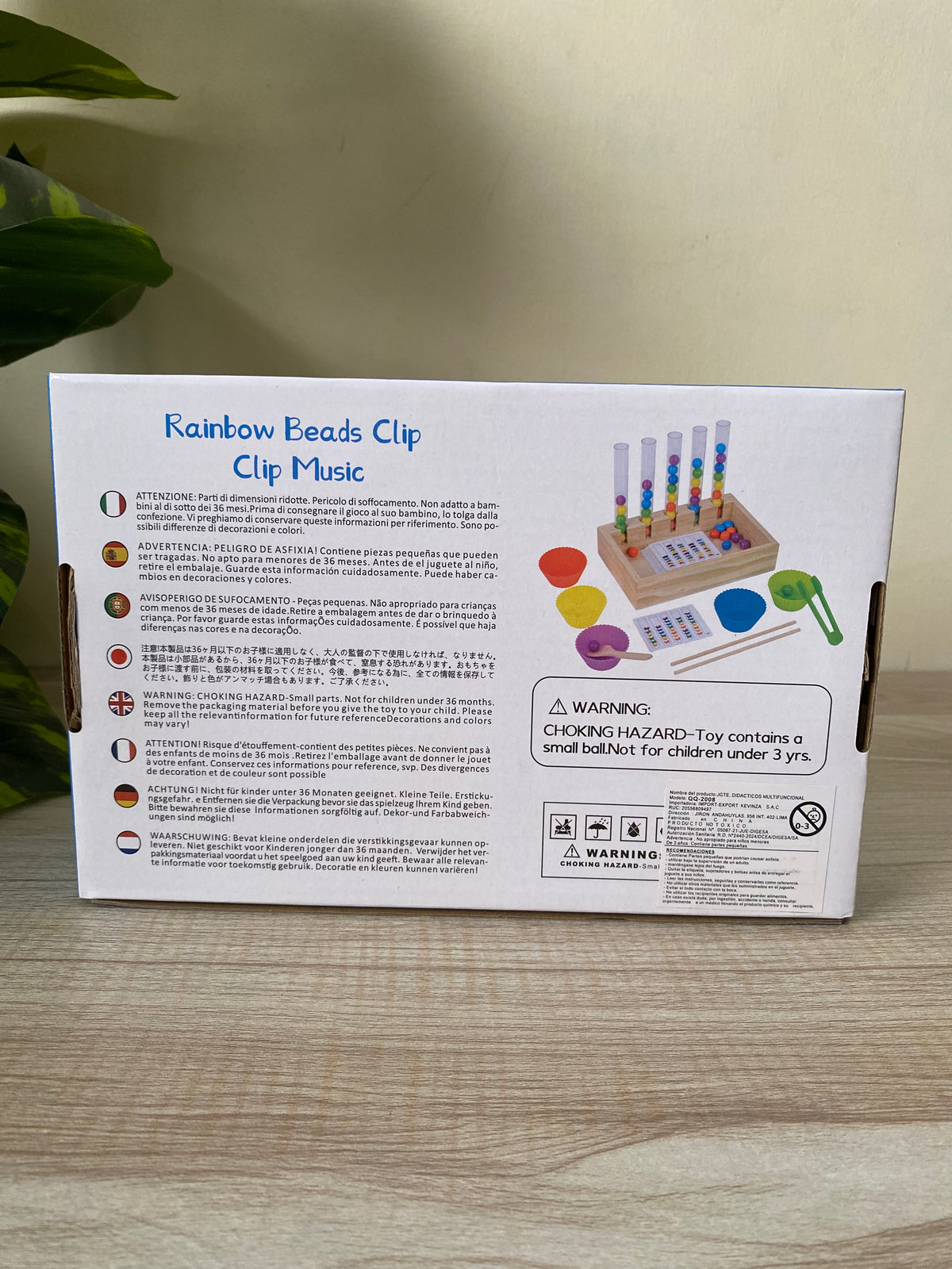 Rainbow beads clip clip game | Sorting and counting game