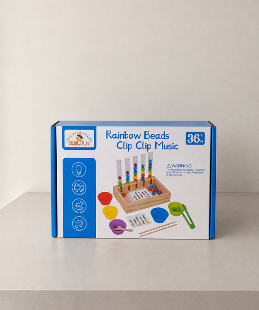 Rainbow beads clip clip game | Sorting and counting game