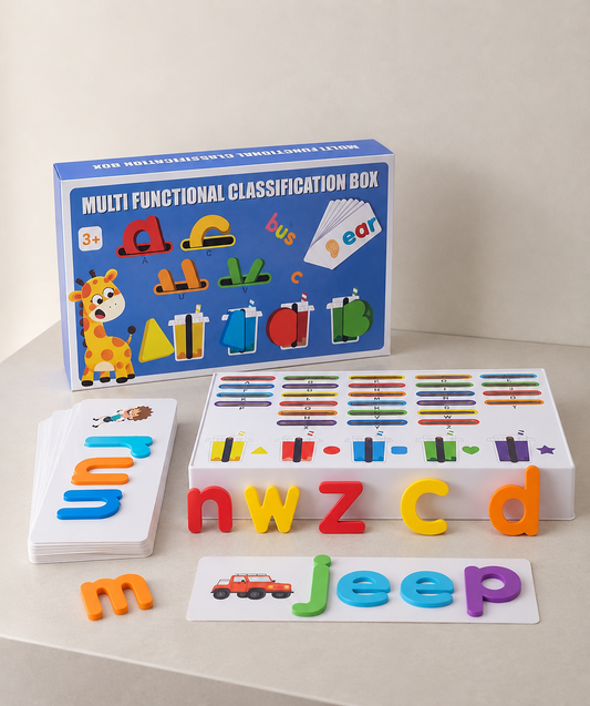 Multifunctional classification box - colors sorting, Alphabet, Word & Color Matching Learning Box