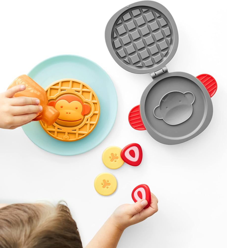Skip Hop Zoo Waffle-y Fun Set – 8-Piece Pretend Play Waffle Toy for Kids 2+